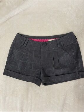 DKNY Women's Gray Plaid Tailored Shorts